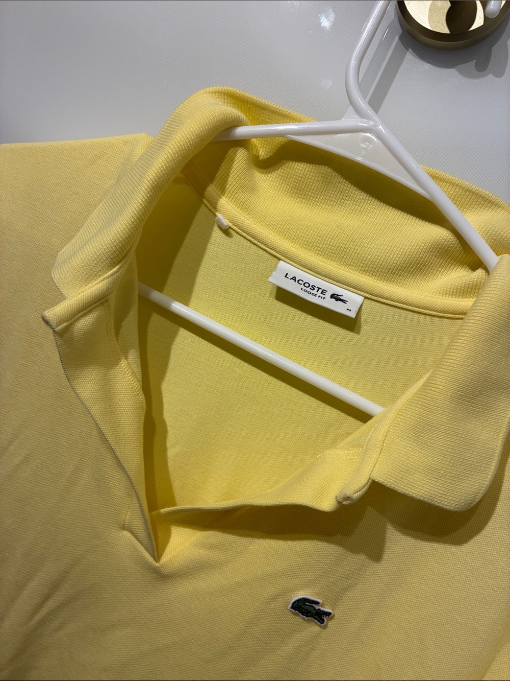 Lacoste Yellow Classic Polo with Crocodile Logo